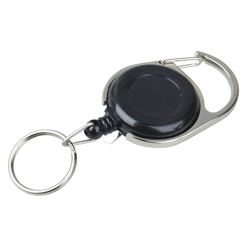 Ski-pass with carabiner, black/silver photo