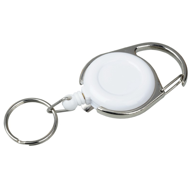 Ski-pass with carabiner, white/silver photo