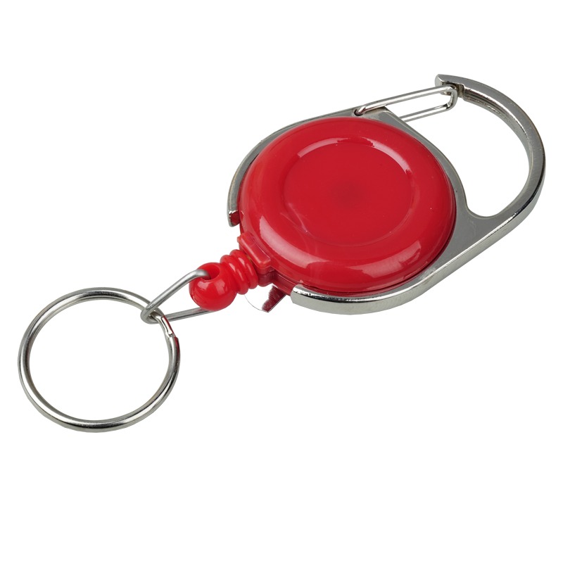 Ski-pass with carabiner, red/silver photo