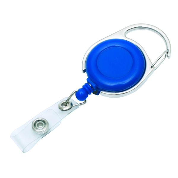 Ski-pass with carabiner, blue/silver photo