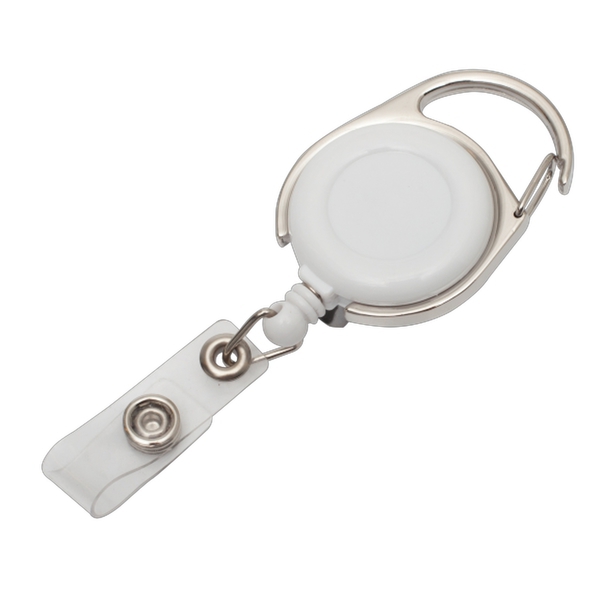 Ski-pass with carabiner, white/silver photo