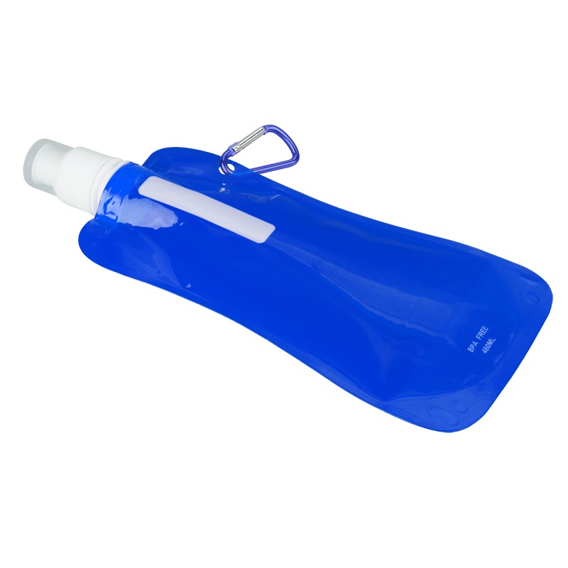 480 ml Extra Flat foldable water bottle, blue photo