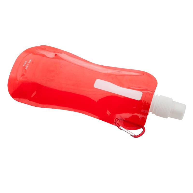 480 ml Extra Flat foldable water bottle, red photo