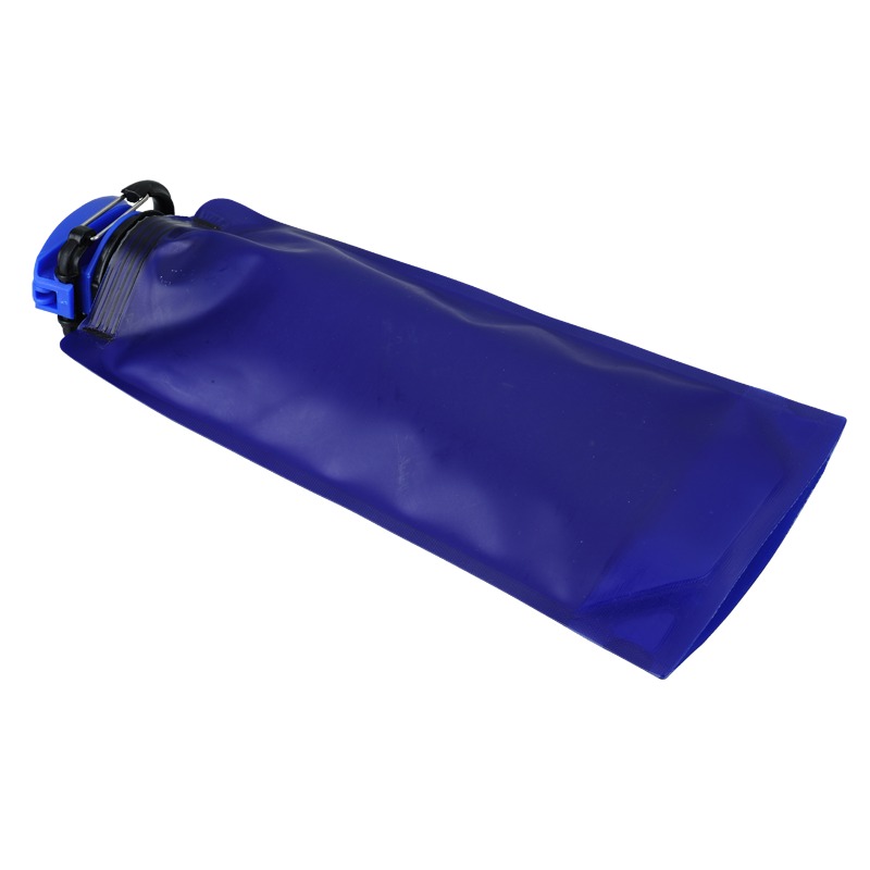 600 ml Flat foldable water bottle, blue photo