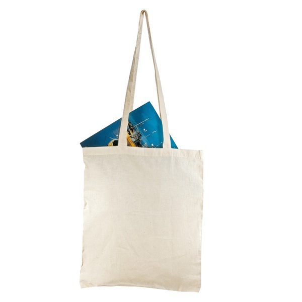 Cotton shopping bag, beige photo