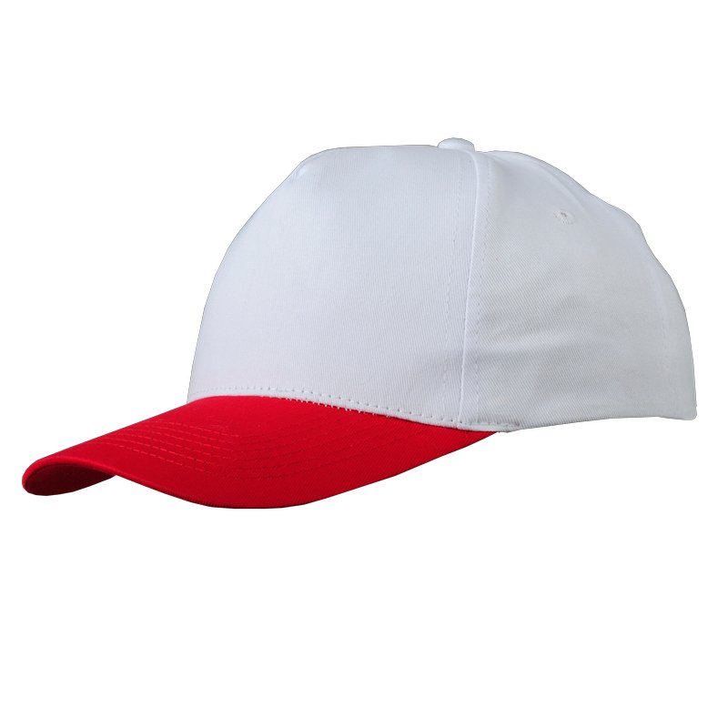 Braga 5 panel cap, white/red photo