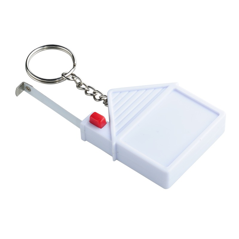 Keyring with 2 m tape measure, white photo