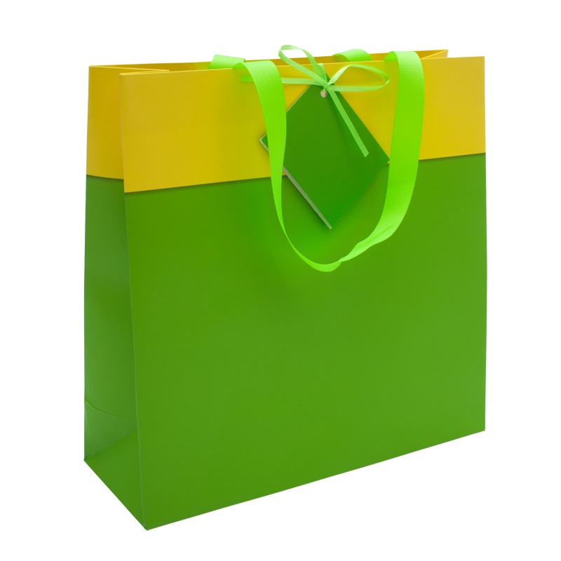 Gift bag, green/yellow photo