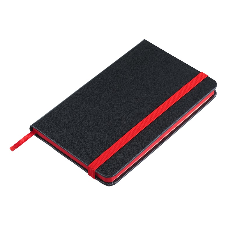 Badajoz 130×210/80p plain notepad, black/red photo
