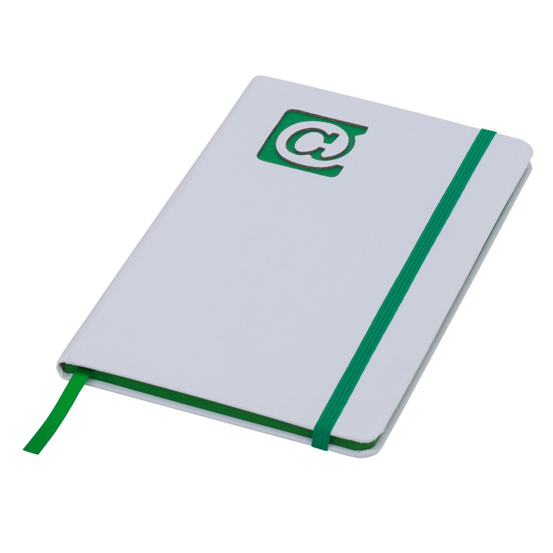 @ 130×210/80p plain notepad, green/white photo