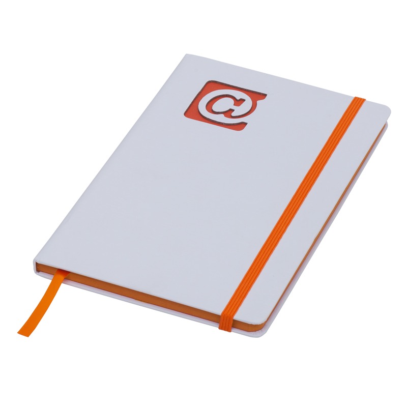 @ 130×210/80p plain notepad, orange/white photo
